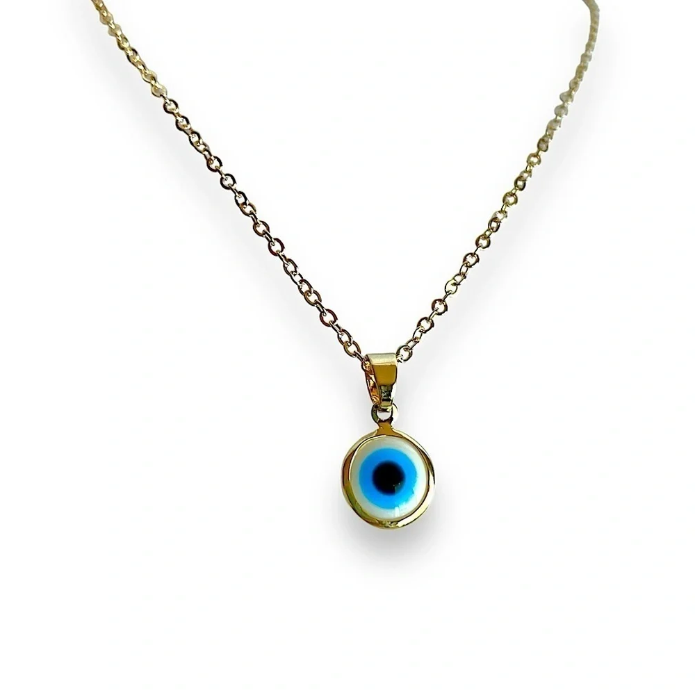 Gold Tone Evil Eye Necklace